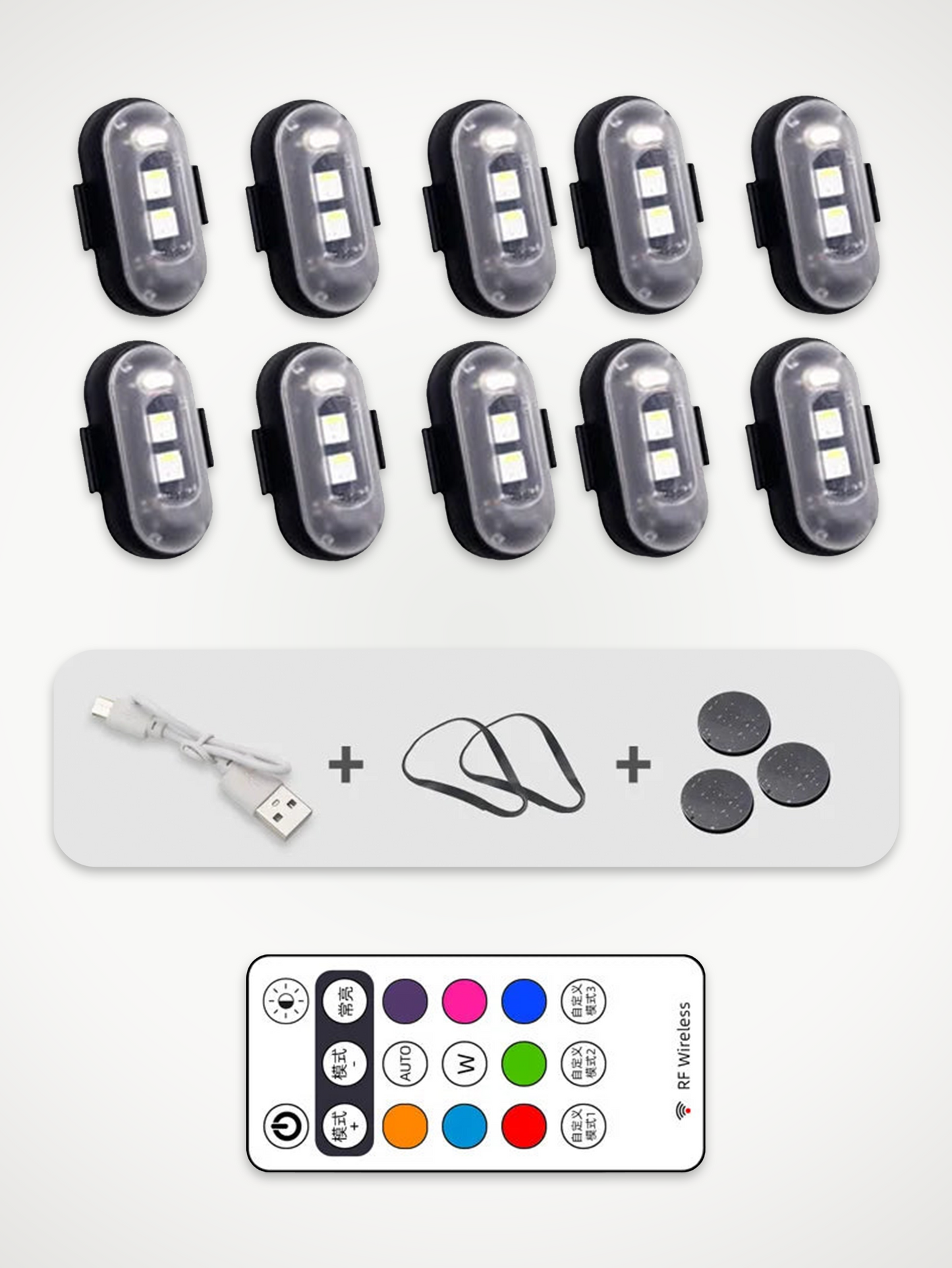 Luces RGB inalámbricas para coche 