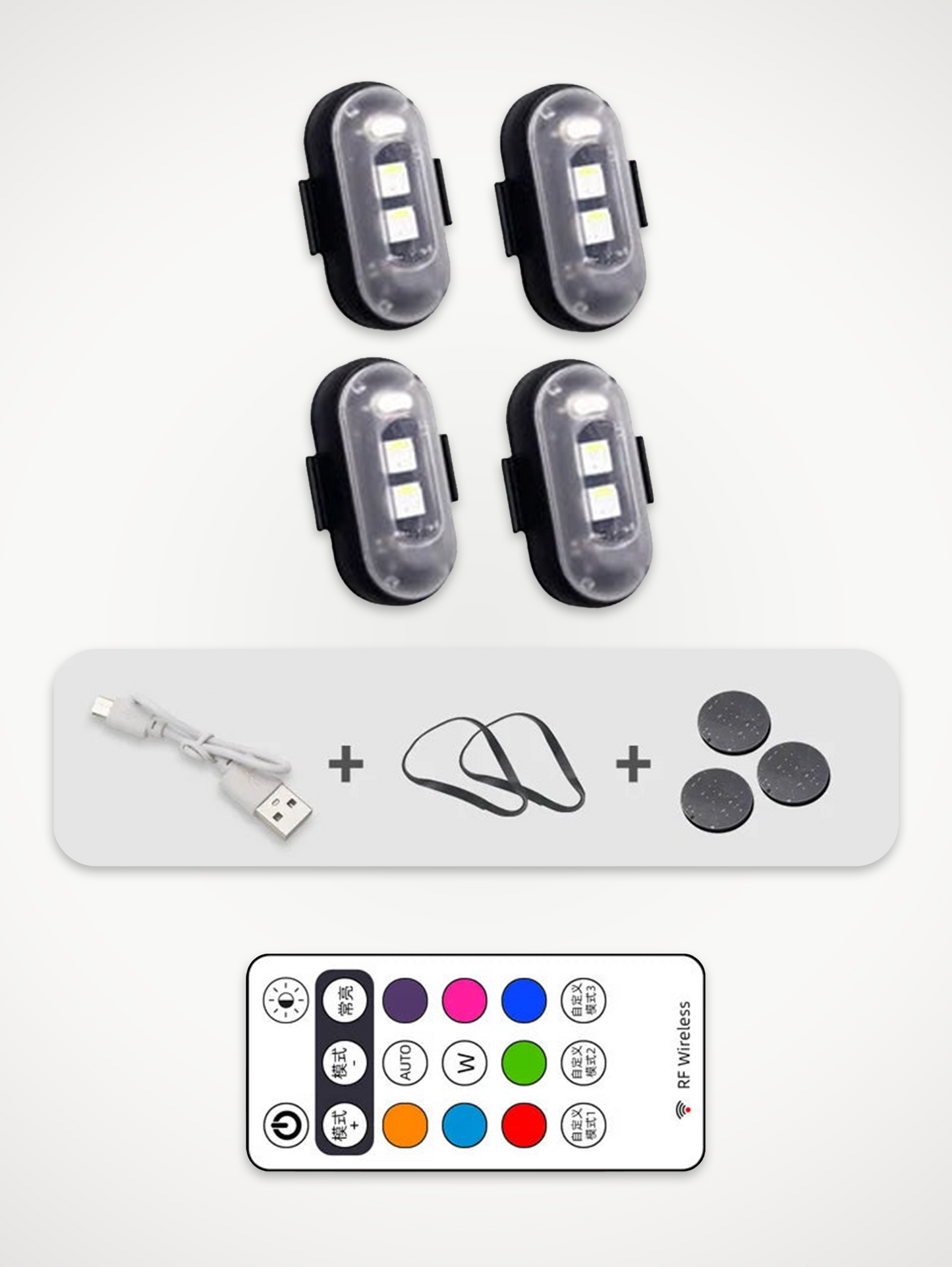 Luces RGB inalámbricas para coche 